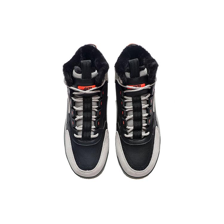 Anta Life Collection Fleece lined High top Skateboard Shoes Men's Gray Black 912148913-1