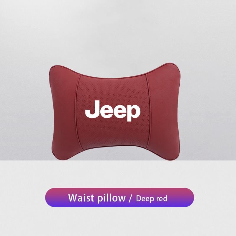 Per Jeep Cuscino per Collo per Sedile Auto Poggiatesta in Pelle Supporto Lombare per Jeep Grand Cherokee Wrangler JK Gladiator Compass Ren