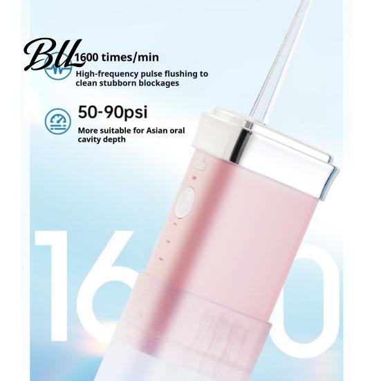 Cordless Oral Irrigator for Travel Water Flosser, 3 Modes, 4 Jet Tips, 180ml Tank, Portable Tongue Cleaning Tool Dental Irrigator, Retractable