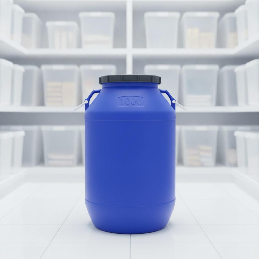 FoodGrade Barrel with Lid | Secure Lidded Opening, Food Grade Storage Barrel, for Utility Room White