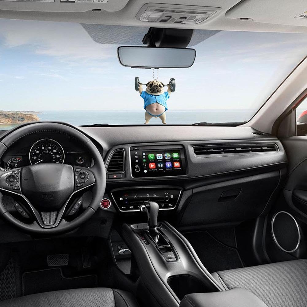 Autospiegel, Innendekoration, Hund, Deb, Autoanhänger, Bulldogge, Dicker Hund, Maskottchen, Schlüsselanhänger, Bauch,