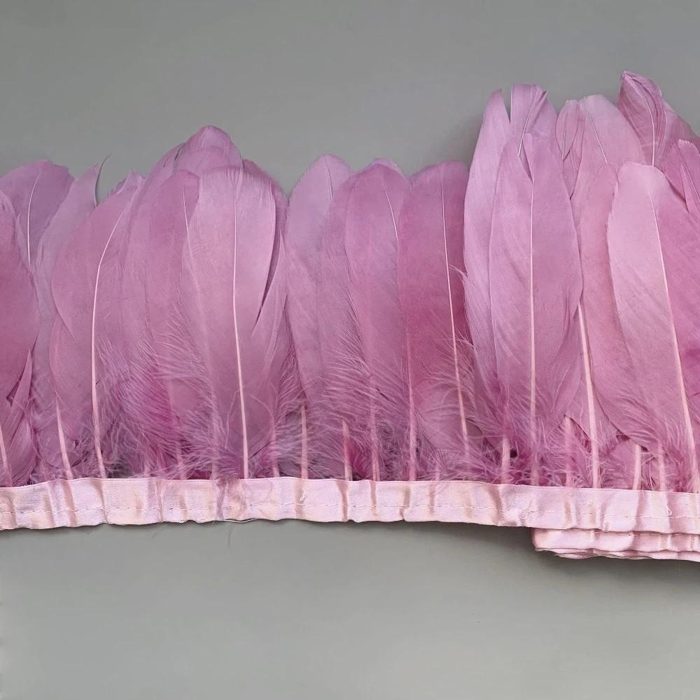 2M Real Geese Duck Feathers Natural Fringe Ribbons DIY Feather Trims  Wedding Accessories
