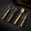 5Pcs/Set Tea Ceremony Set Heat-resistant Kongfu Tea Tools Wooden Chinese Teaspoon Tea Tong Needle Set Tearoom Supplies