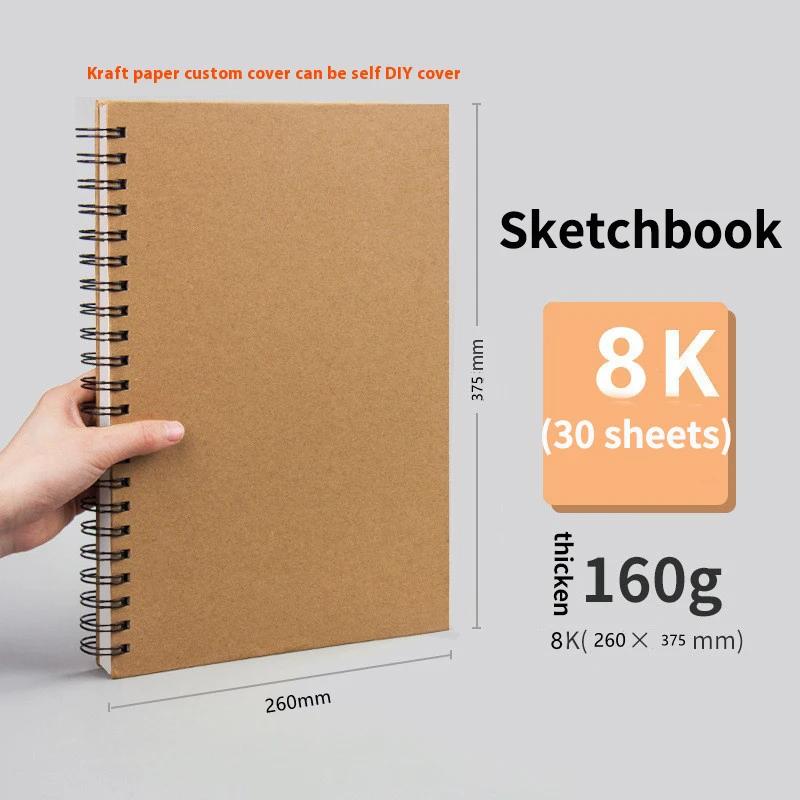 A3/A4//A5/8k/16k Skizzenbücher zum Zeichnen Skizzierpapierblock Innen Leer Zeichnen Graffiti Kunstbedarf 120g 160g Spiralbindung Notizbuch