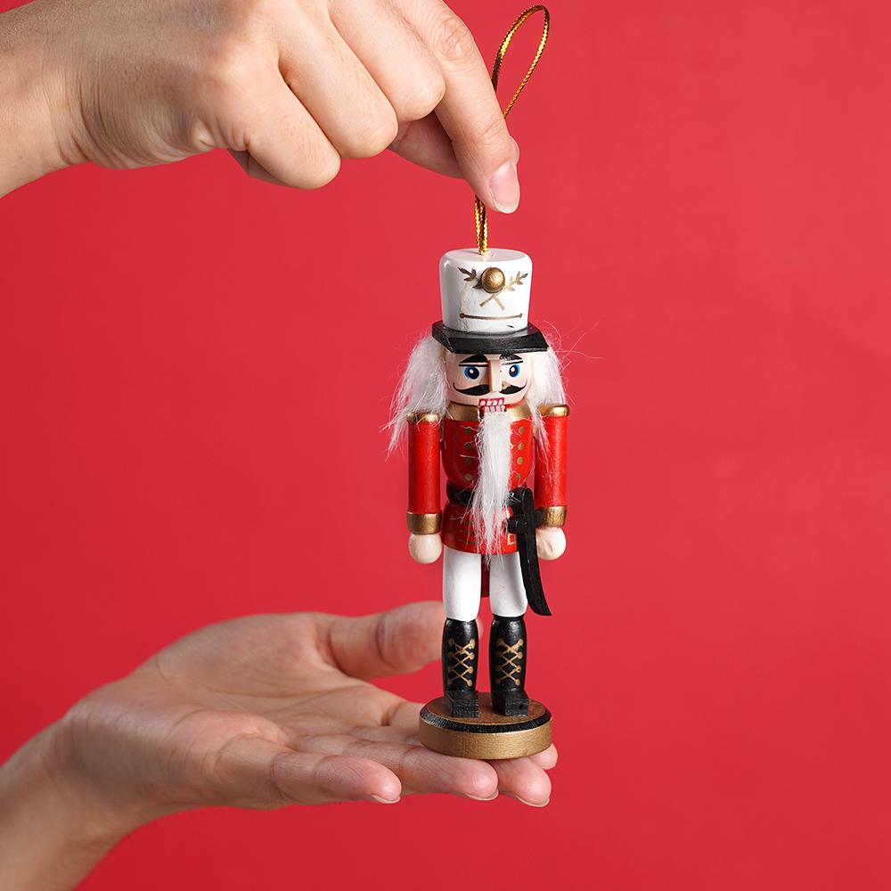 12cm 4pcs Nutcracker Soldier Pendants Handmade Creative Christmas Tree Decoration Pendant Pubs/Cafes/Shops Xmas New Year Gifts