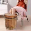 Soothing Cedarwood Foot Soaking Tub with Lid, 40cm Deep Bath Barrel for Relaxation, Home Spa, Aromatherapy, and Epsom Salt Soaks
