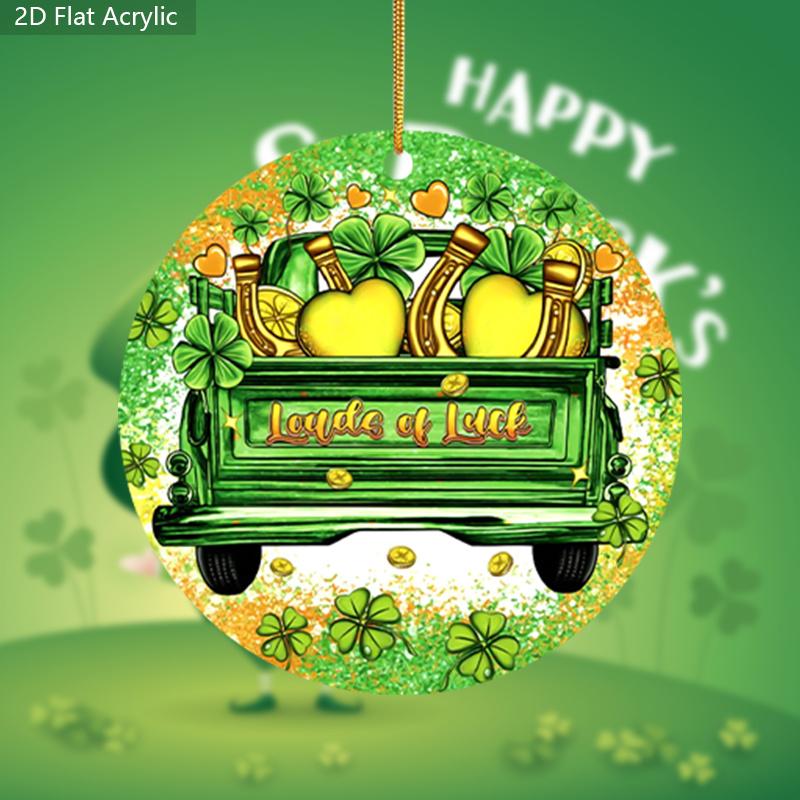 

Clover & Leprechaun Design, Lots of Luck Hanging Pendant, St. Patrick S Day Ornament, Nurseries, Vintage Home Decor Wall for Bar Kitchen, Restaurant 8*8cm