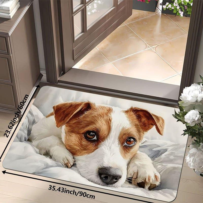 1Pcs Anti Fatigue Door Rugs, Jack Russell Terrier Print Waterproof Non-Slip Thick Cushioned Door Mat Heavy Duty Comfort Standing Mat for Door