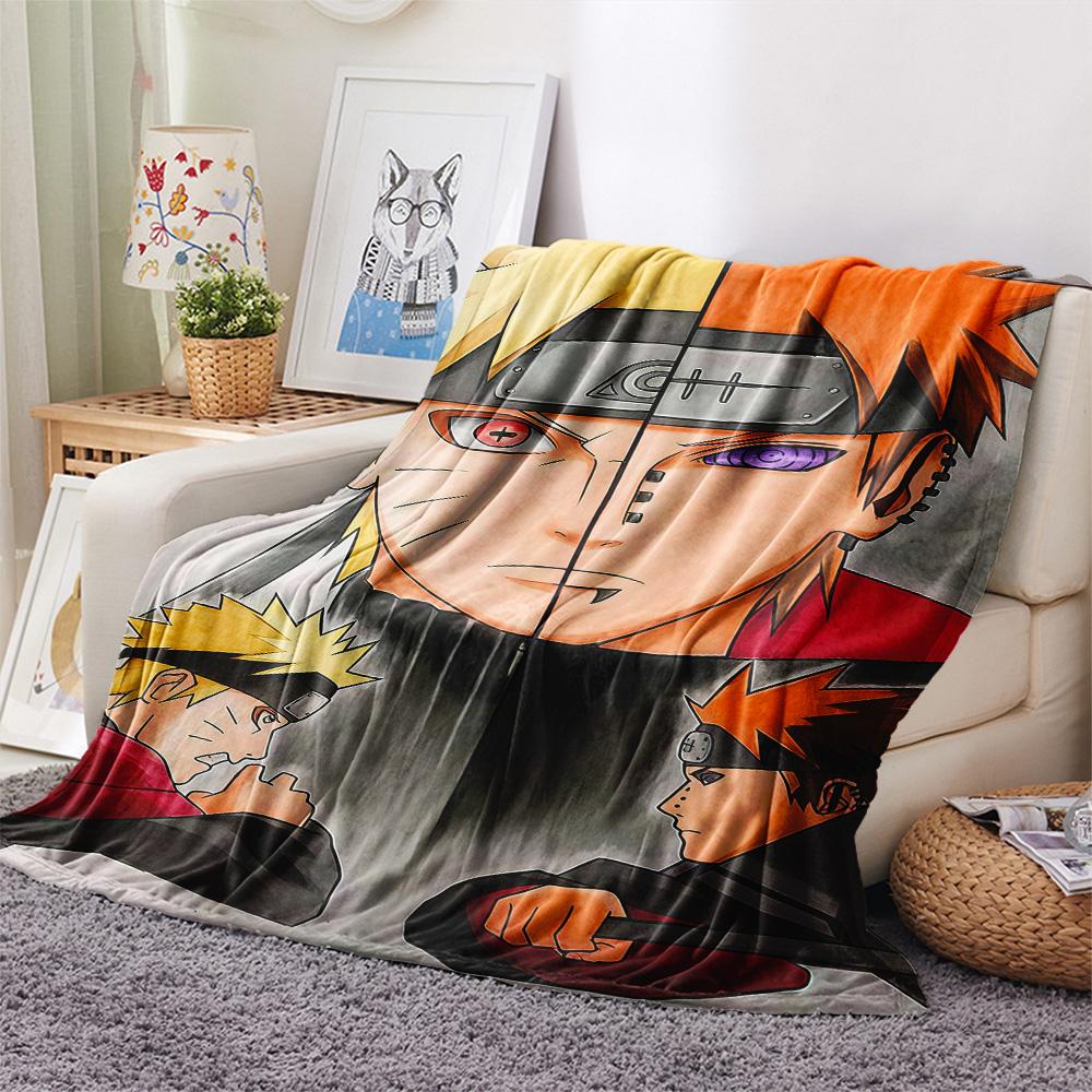 1PC Naruto Vs Pain Patterned Flannel Blanket Suitable For All Seasons For Home Decor Warmth And Comfort Gifts Holiday Present