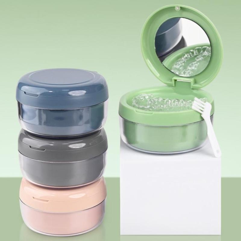 Double Layer Retainer Braces Storage Box Soaking Invisible Teeth Denture Cleaning Tooth Portable Storage Case
