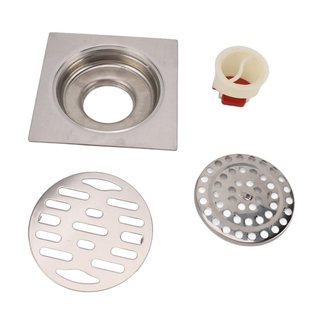 Floor Drain Odor Proof Square Stainless Steel 11CM Anti Clogging Magnetic Suction Core Shower Floor