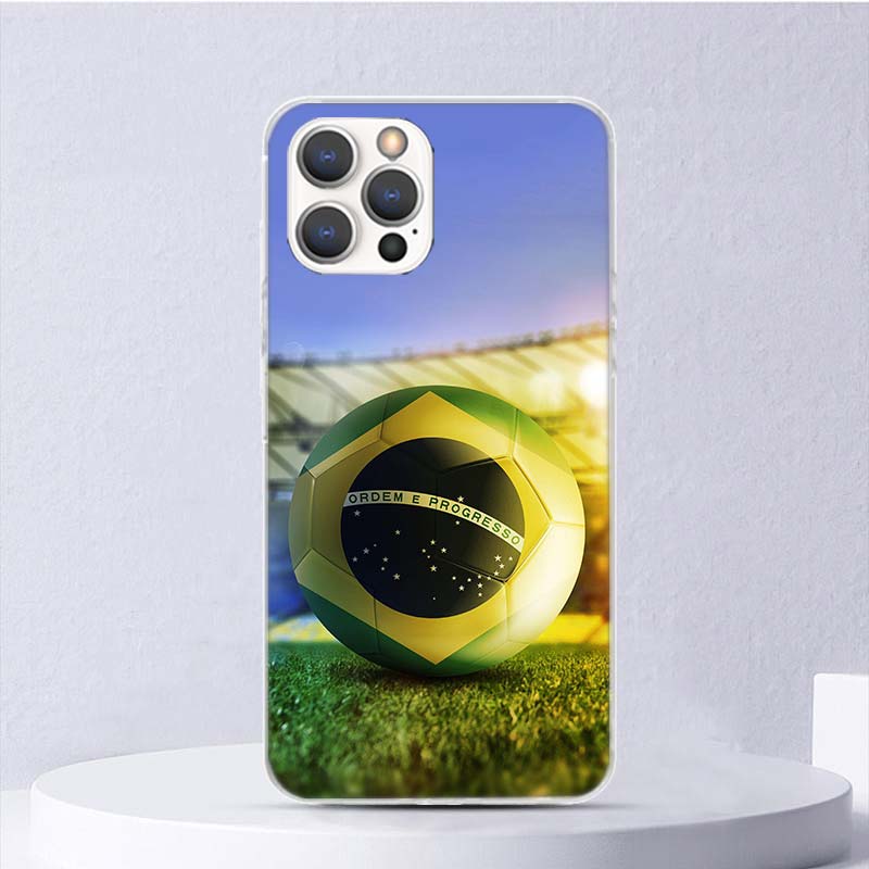 Football Soccer Ball Design Soft Case For iPhone 11 12 13 Mini 14 Pro Max Apple Phone Cover X XS XR SE 7 Plus 8 + 6 6S 5S Funda