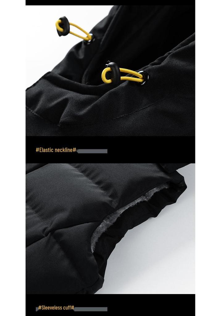 Men's Lambswool Cotton Vest, Autumn Winter, M-10XL, Plus Velvet, High-End Sports Style, Warm Plus Size Outerwear.