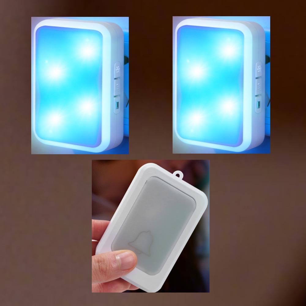 Home Wireless Flash Doorbell: 12 Strobe Lights, Strong Light Reminder, High Volume, Ideal for Elderly/Deaf-Mute, Service Call Button, Silent Mode.