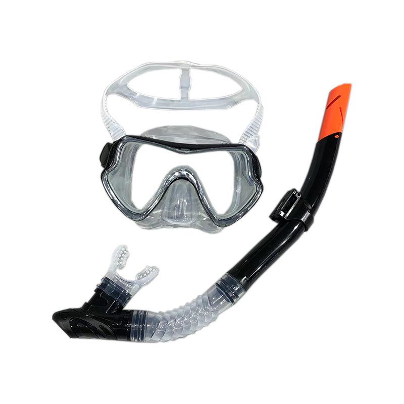 Silikon Anti-Beschlag Tauchmaske & Semi-Dry Schnorchel Set mit großem Rahmen für Männer & Frauen