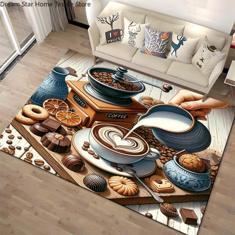 15 Size Coffee Cup Landscape Area Rugs Carpet for Home Living Room Bedroom Sofa Doormat Decoration Non slip Kids Mats Gifts