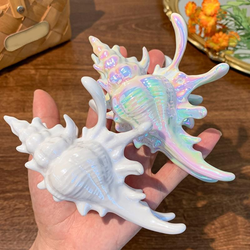 2PCS Large Conch Hair Claw Clip For Women Stylish Acrylic Marine Theme Design Secure Holder Hair Clamp Hair Accessory