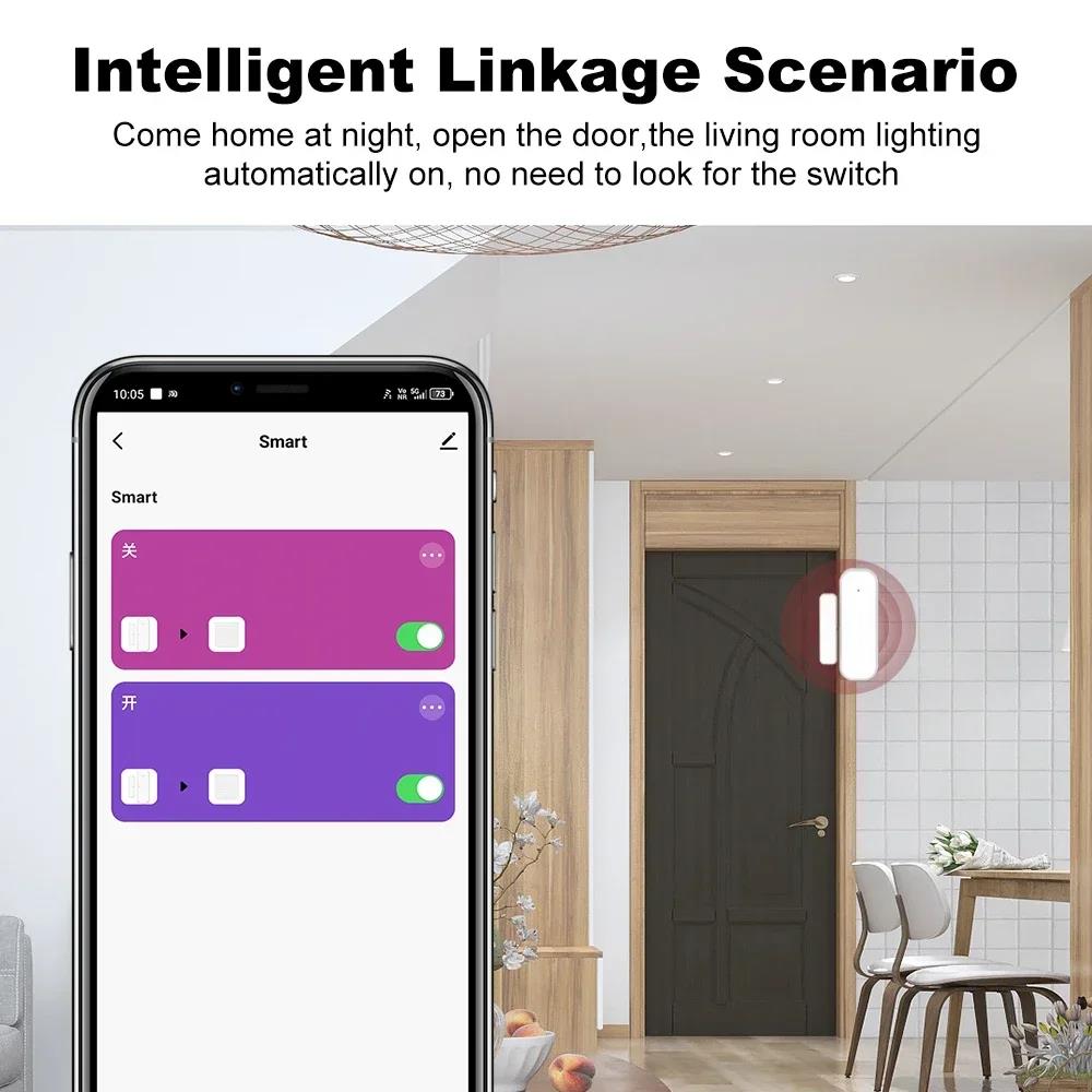 ZigBee Door Sensor Magnetic Contact Detector Real Time Alarm Security Monitor for Smart Home Works with Tuya Alexa Google Home