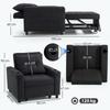 3-in-1 Single Sofa Bed, Convertible Sleeper Chair Bed - Black