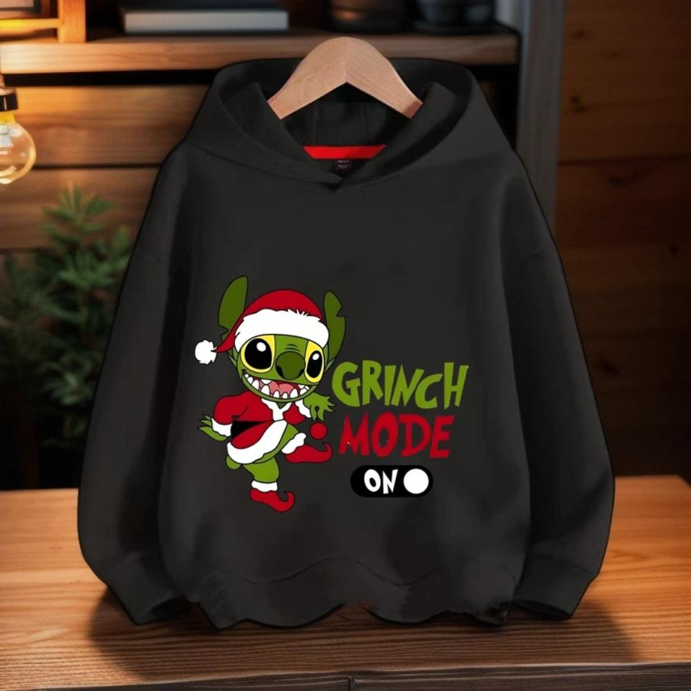 Cartoon Fashion Men Women's Hoodies Christmas Green Monster Print Pullover Cartoon Casual Sweatshirt Kids Hoodies Long Sleeve Clothing