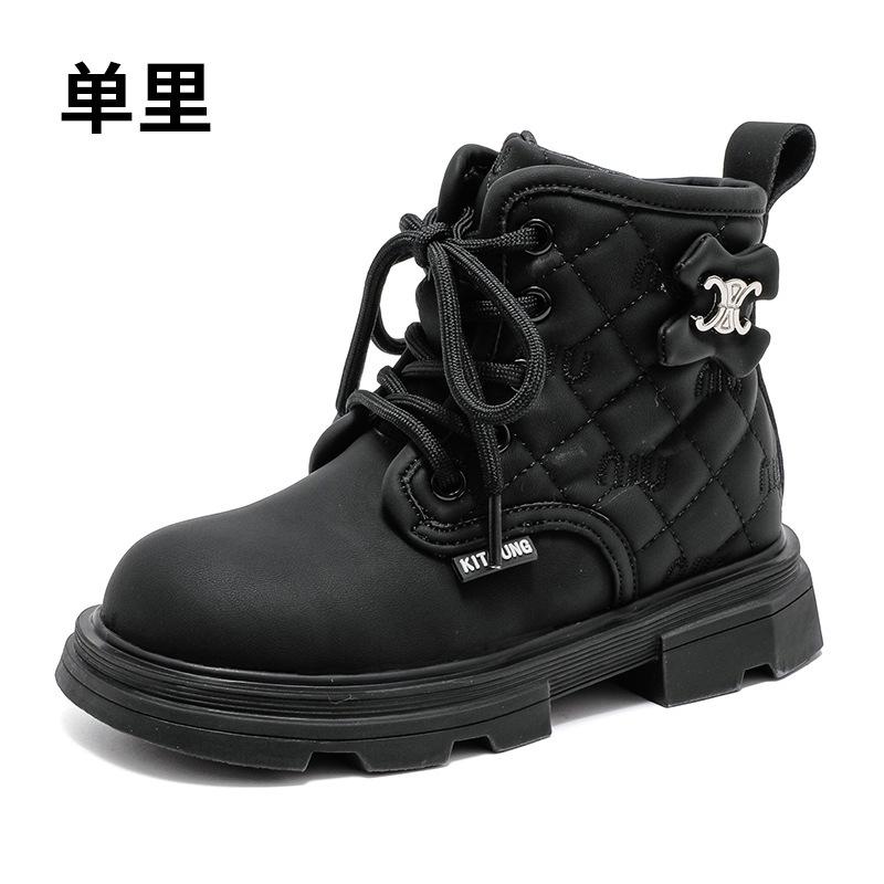 New children's leather boots,  velvet girls' boots