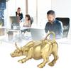 Wall Street Copper Bull Brass Animal Statue Artwork Desktop Decoration for Office Bedroom Bookshelf 