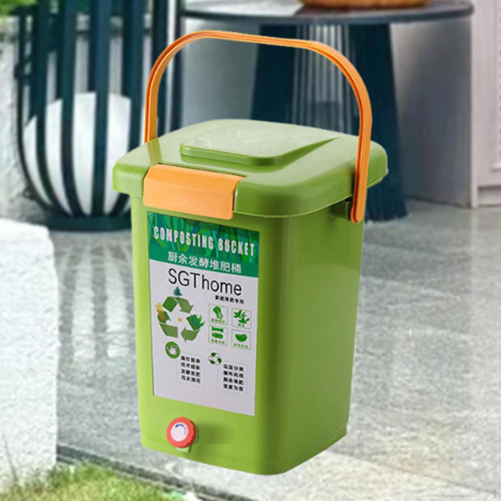 Compost Bin Courtyard Portable Composting Container Bucket for Household Yard Garden Farm
