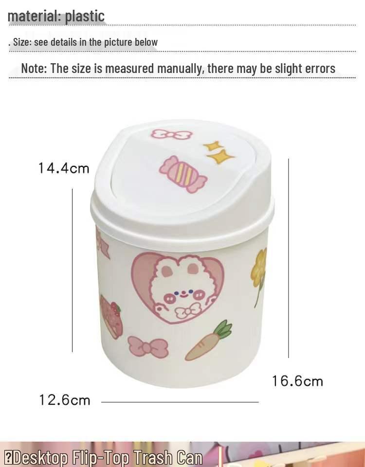 

Stylish Mini Desktop Trash Can with Lid - Cute Storage Solution for Bedrooms