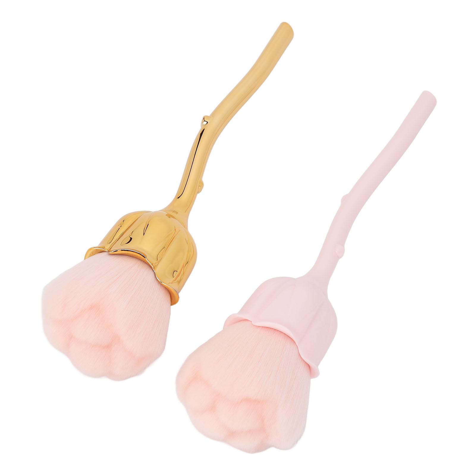 

2 шт. Кисть для удаления пыли с ногтей Розово-розовая Кисть для чистки пудры для ногтей Маникюрная кисть для удаления пыли Кисть для макияжа