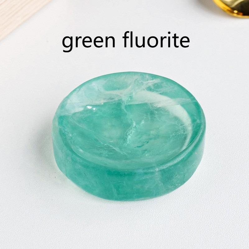 Natural powder crystal small bowl, crystal white yellow powder crystal bowl, living room, home, office desktop, handicraft decoration