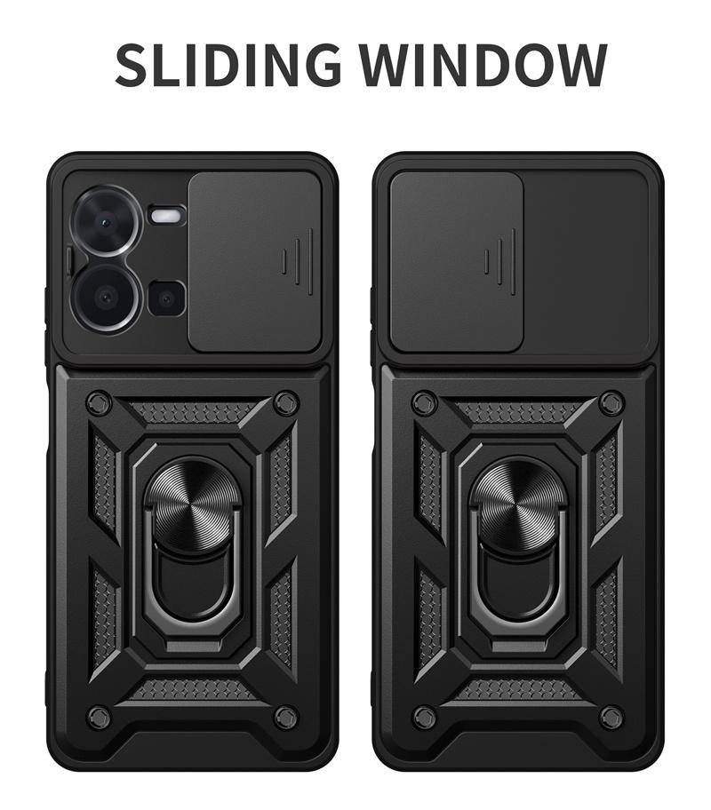 Funda for Vivo Y35 4G Case Slide Camera Lens Protection Cover for Vivo Y 35 VivoY35 35Y Armor Shockproof Stand Phone Case Capa