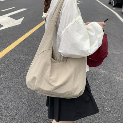 Sac en toile pour femme grande capacité nouveau polyvalent simple sac de navette épaule aisselle sac fourre-tout étudiante
