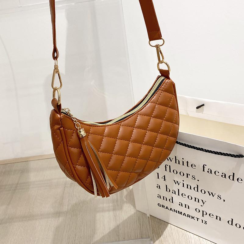 Manufacturer Direct Sale 2022 Korean Style Embroidered Dumpling Shoulder Bag коричневый