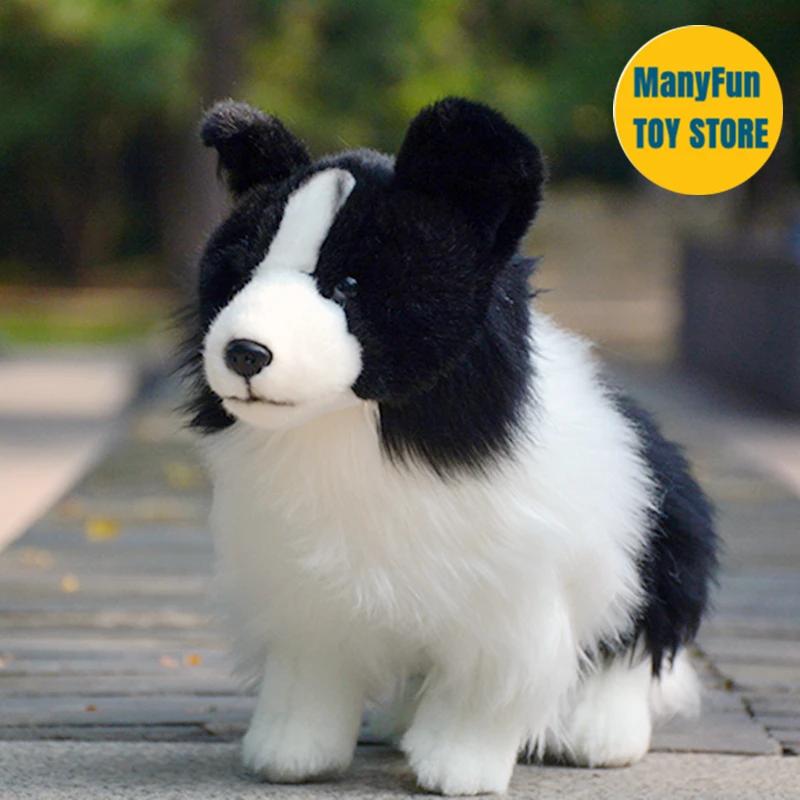 Border Collie Realistico Peluche ad Alta Fedeltà Peluche Cane da Pastore Cani Realistici Peluche Bambola di Simulazione Giocattolo Kawaii