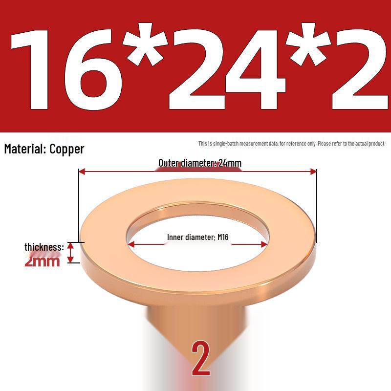 National Standard Red Copper Gasket Seal Ring and Flat Washer M3-M60mm for Marine Instruments