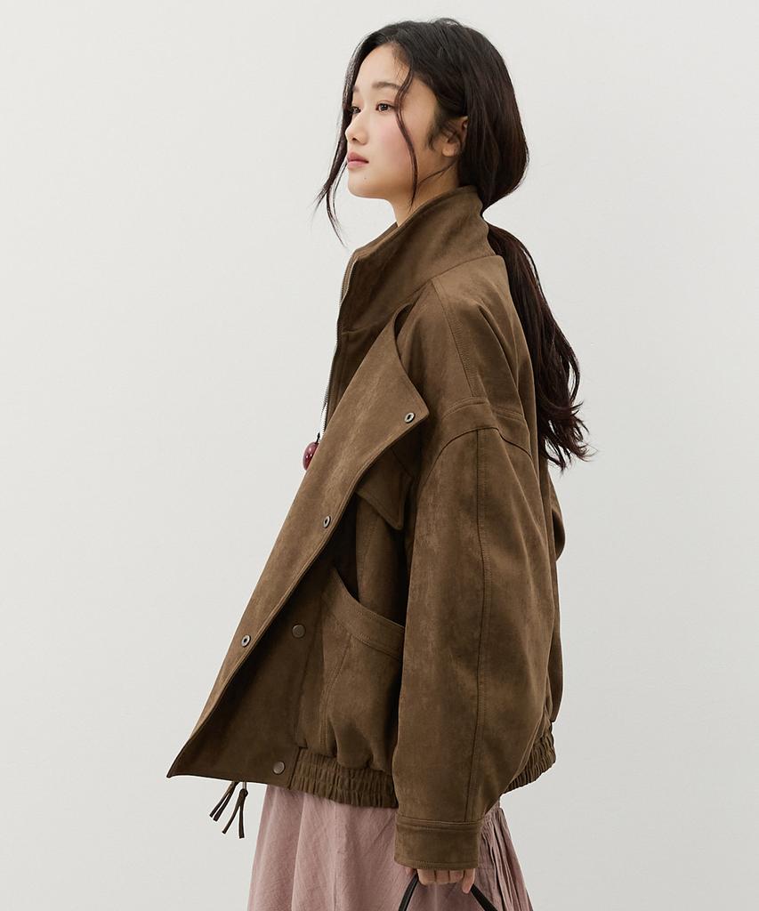 CITYBREEZE Suede Utility Jumper_Khaki Brown