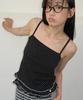 RONRON Dot Frill Stitch Sleeveless Black