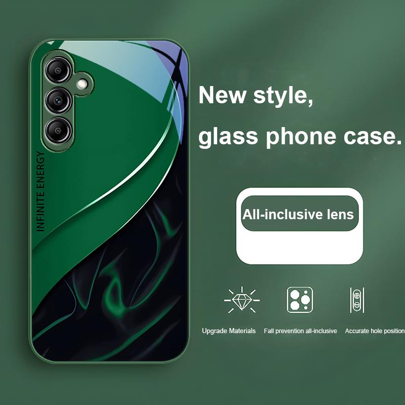 Glass Phone Case For Samsung Galaxy A01 A02 A03 Core A04 A14 4G 13 54 34 31 20 25 23 22 5G S21 Ultra S20 Smooth Rose Red