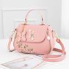 PU Leather Crossbody Shoulder Bags Women's Handmade Embroidery Multifunctional Handbags Purse Ladies Vintage Design Satchel Bags