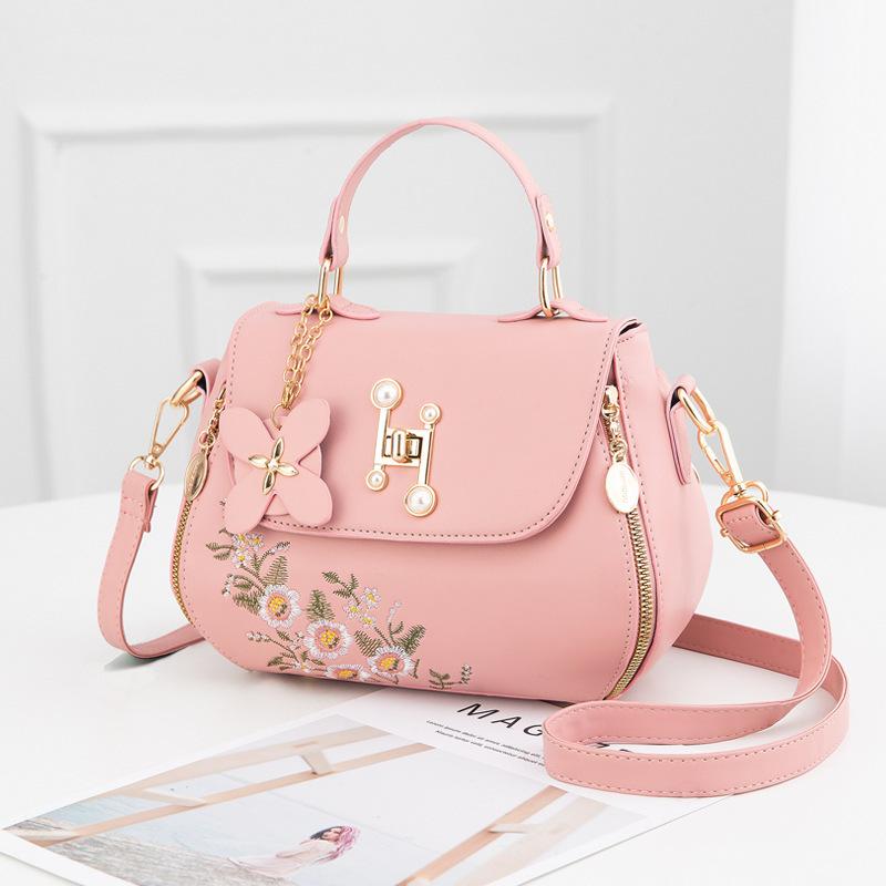 PU Leather Crossbody Shoulder Bags Women's Handmade Embroidery Multifunctional Handbags Purse Ladies Vintage Design Satchel Bags