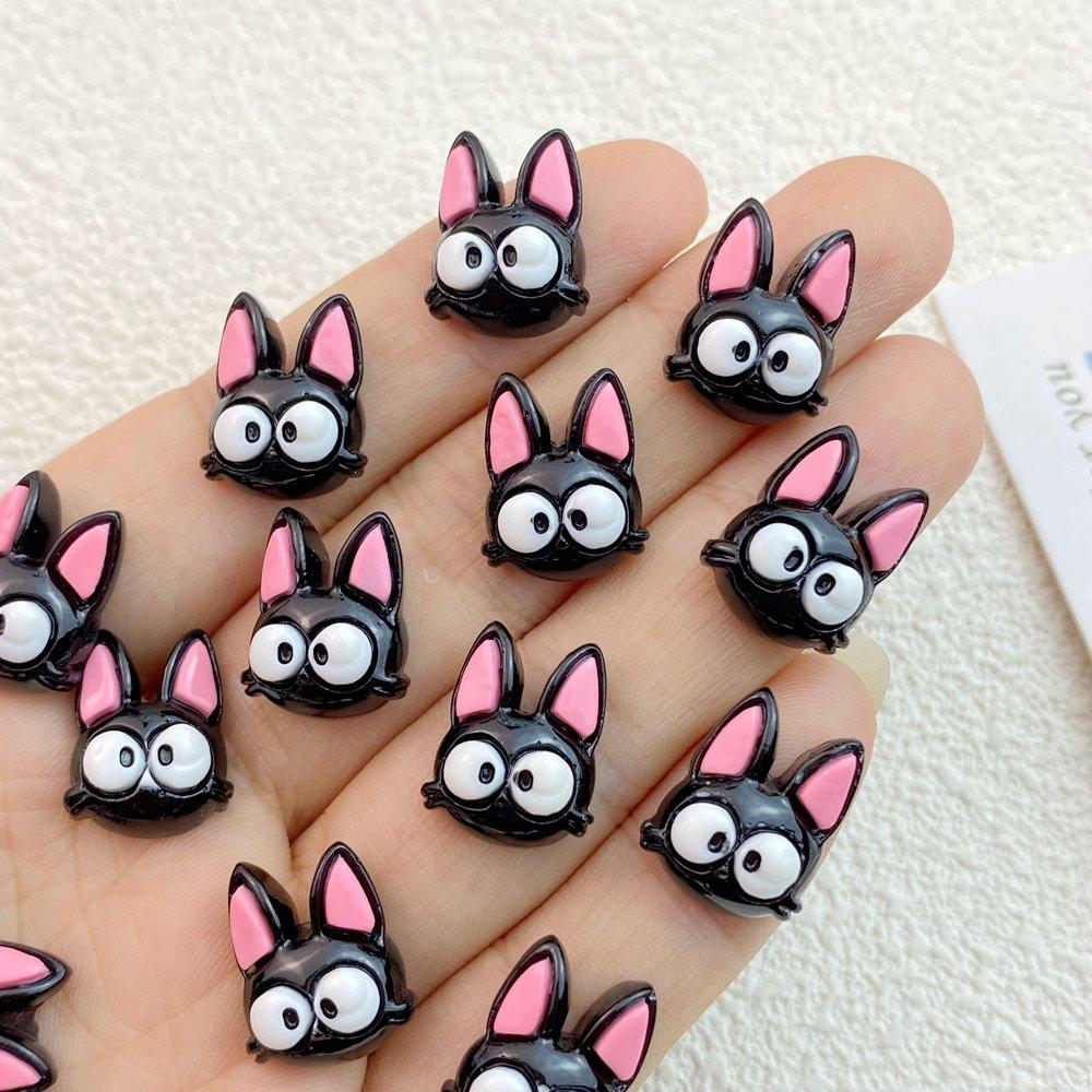 

10/20 шт. Новые милые смоляные мультяшные черные кошки с плоской задней стороной, маникюрные детали, украшения для аксессуаров для волос 20pcs