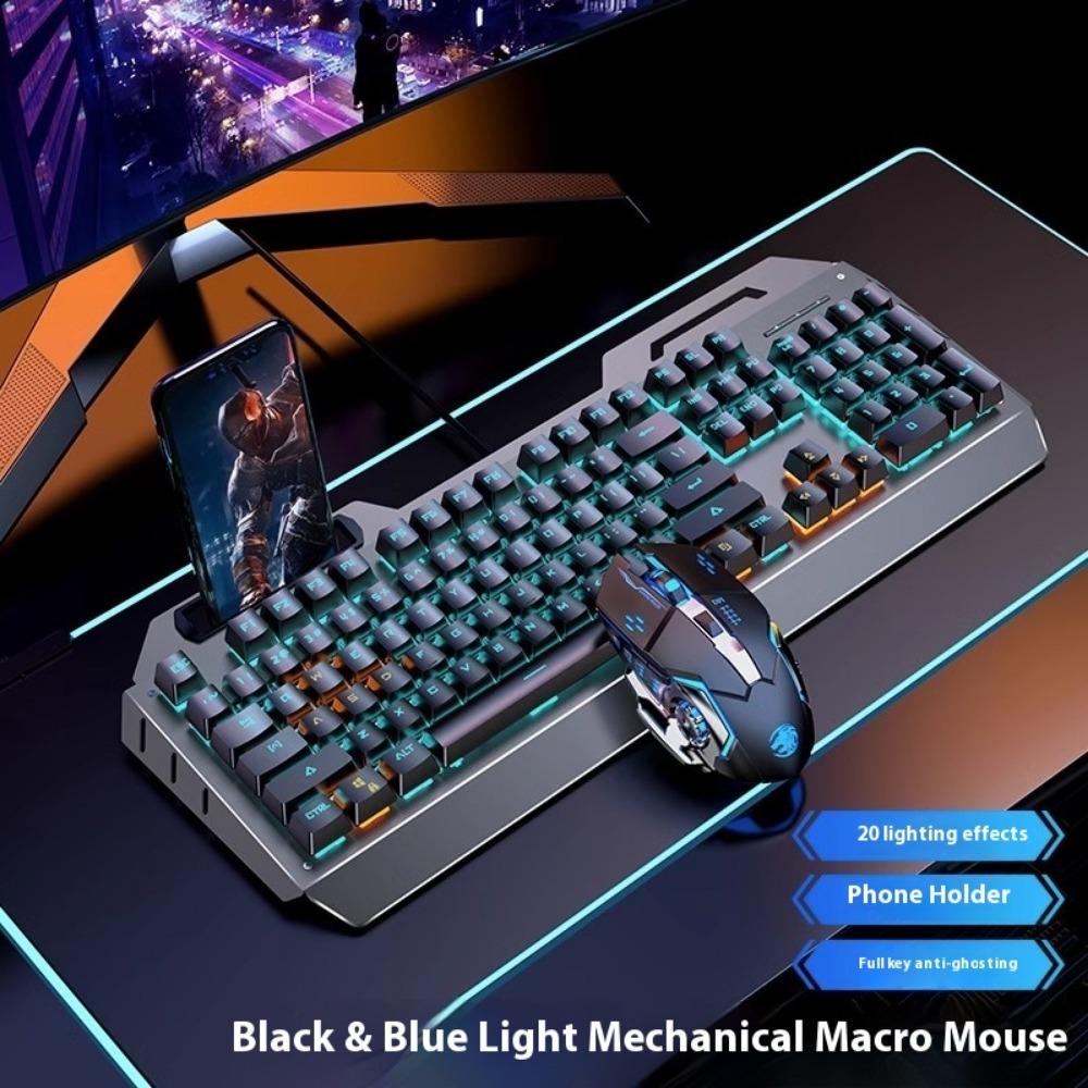 Mechanical Keyboard, Wired Mouse Set, Game Computer, E-sports, Green Axis, Wireless Keyboard and Mouse Special