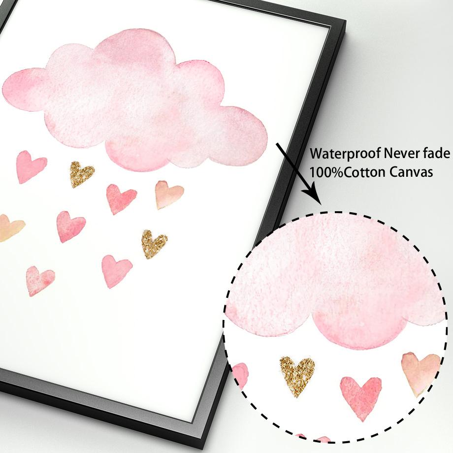 Unicorn Swan Butterfly Rainbow Cloud Flower Posters and Prints Wall Art Print Canvas Painting Pictures Girl Baby Kids Room Decor