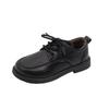 Chaussures en Cuir à Lacets Noir Mat pour Garçons – Antidérapantes, Respirantes, Velcro, Style Britannique, Tenue Décontractée Printemps & Automne