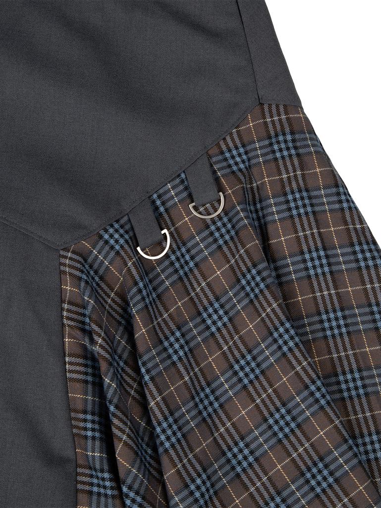 TUOMIO Layered Asymmetric Skirt [Charcoal]