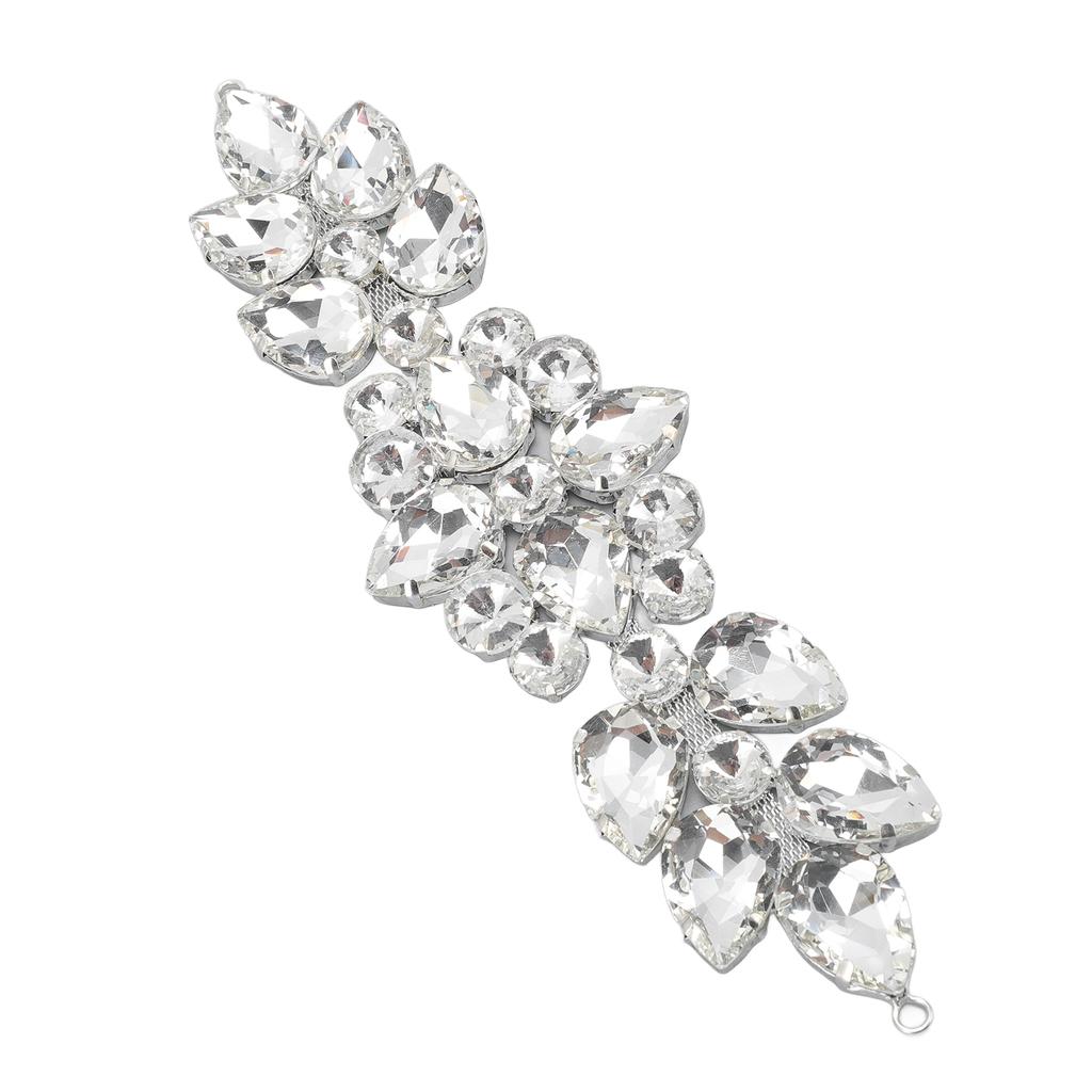 Applique Strass Verre Exquise Éblouissante Fleur Strass Verre Patch pour Vêtements Robe de Mariée