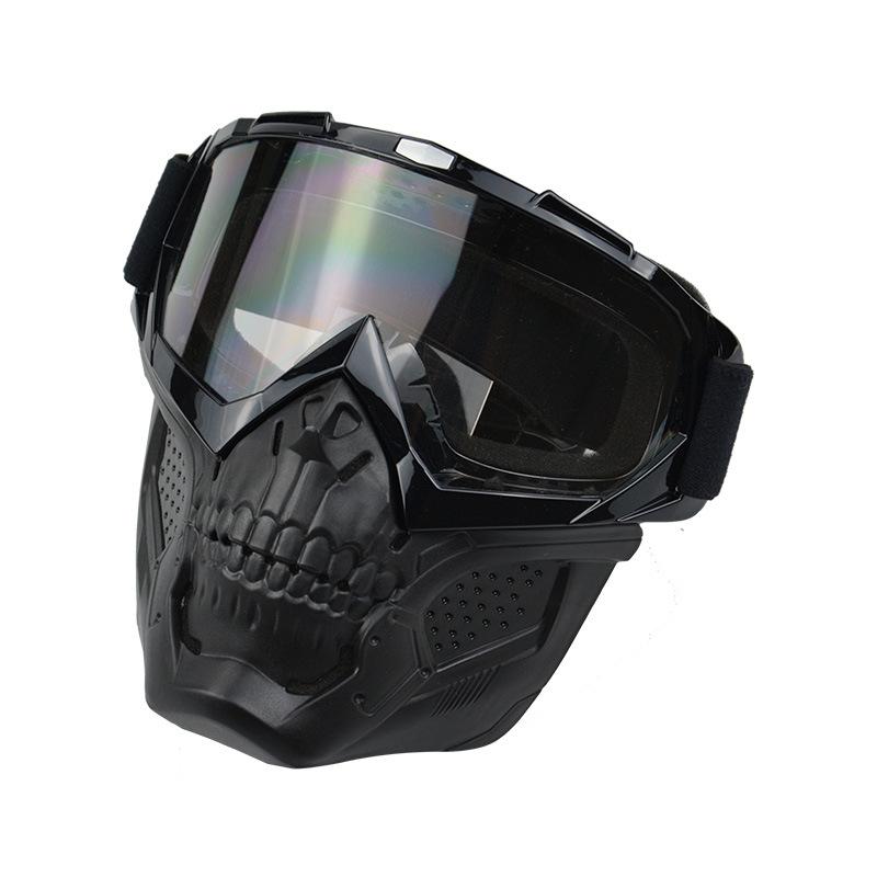 Anlorr New motorcycle riding windproof goggles with detachable sunshade, UV protection, skull face mask, and wind shield