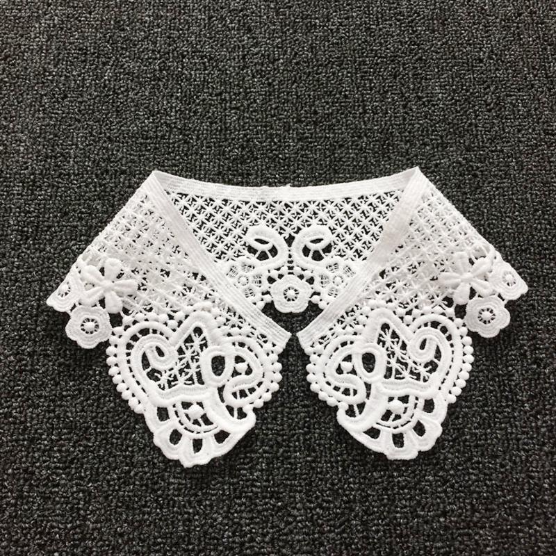Lace Fabric Neckline Detachable Fake Collar DIY Breathable Scarf Around Neck Flower Sweet Hollow Comfortable Patch