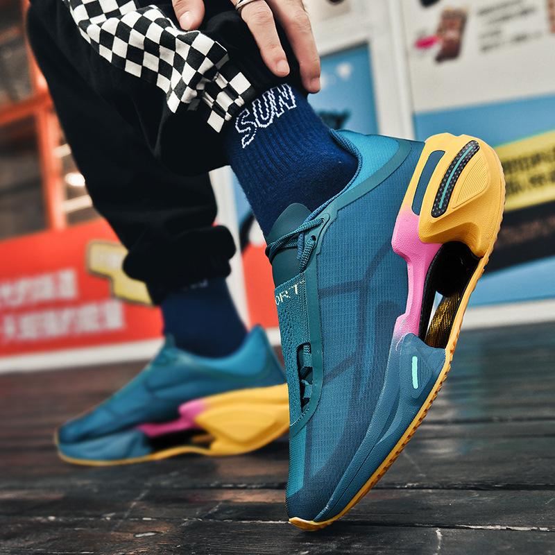 Middle school student dead shoes 2025 new shock absorption professional running shoes men's breathable shoes non-slip beige tea brown