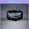 Exquisite Blue Opal Ring For Women With Vintage Charm And Premium Zirconia